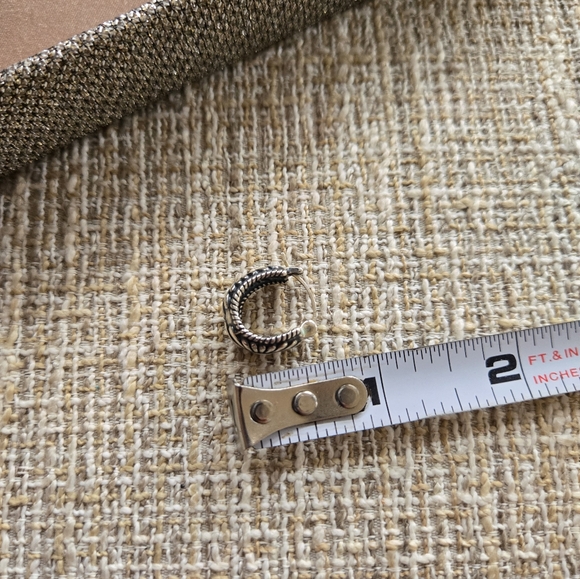 American West Sterling Hoop Concha Earrings - Picture 6 of 8